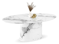 Soikea konsoli, valkoinen marmori, kiiltävä BELONA