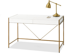 Valkokultainen kirjoituspöytä, 2 laatikkoa, glamour UNIF