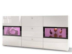 Lipasto 132 cm korkea kiiltävä valkoinen Baros II 