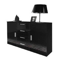 UNI lipasto musta korkeakiiltoinen 132 cm