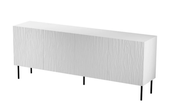 Valkoinen lipasto korkeilla jaloilla 190 cm JUNGLE 36