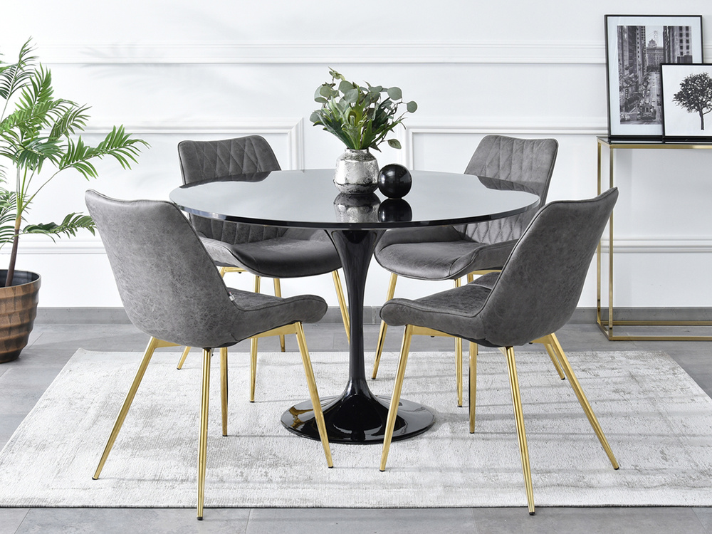 Designtuoli harmaa kultaiset jalat ADEL