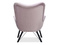 Violetti veluurinen nojatuoli mustat jalat DALTON