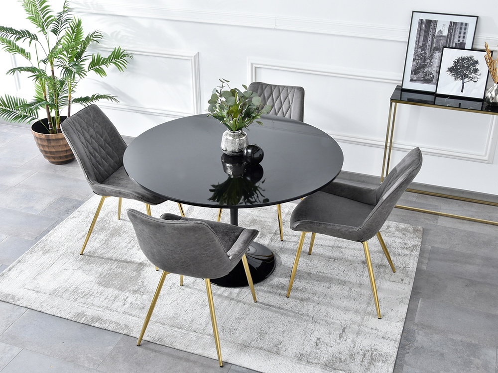 Designtuoli harmaa kultaiset jalat ADEL