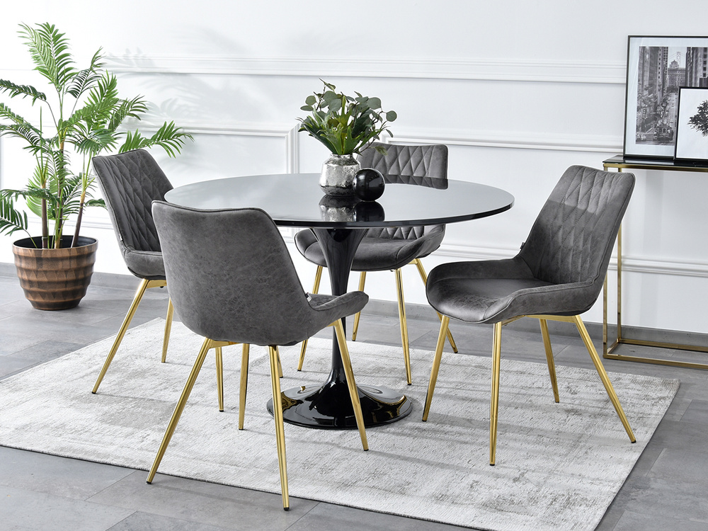 Designtuoli harmaa kultaiset jalat ADEL