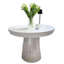 Valkoinen pyöreä ruokapöytä, 100 cm ALEXANDER