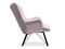 Violetti veluurinen nojatuoli mustat jalat DALTON