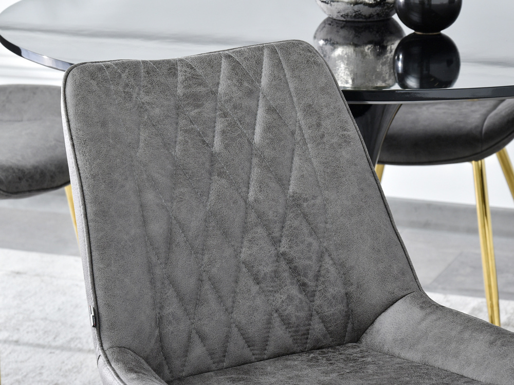 Designtuoli harmaa kultaiset jalat ADEL