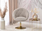 Beige lounge nojatuoli kultaiset jalat LOUNGE