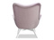 Nojatuoli violettia veluuria ja valkoiset jalat FLORI